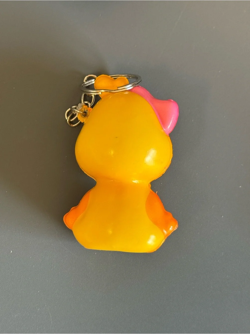 Brand New Cute Yellow Duck Squishy Keychain TikTok Viral Bow